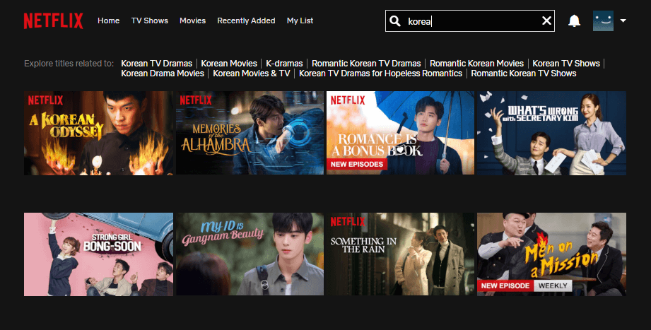 How to search for movies on Netflix - search bar