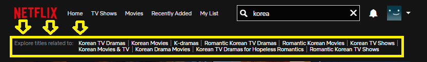 How to search for movies on Netflix - subcategories