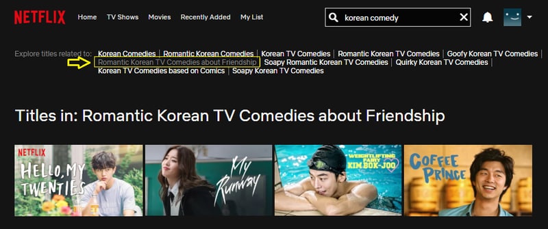 Secret Netflix codes - Romantic Korean TV comedies about friendship 