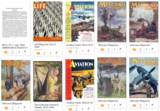 Archived magazines from 1944